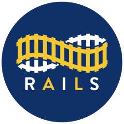 RAILS logo as blue circle 