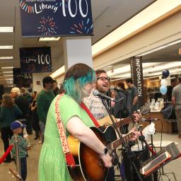 ButterBean performs live music at the Arlington Heights Memorial Library.