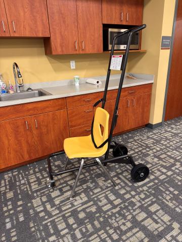 Easily taken down cart for moving small chairs