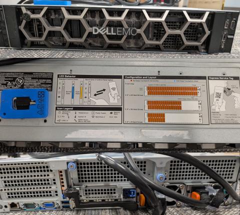 The front, top, and back of the server. A photo was taken of each aspect of the piece of equipment and the images were merged into a single file.